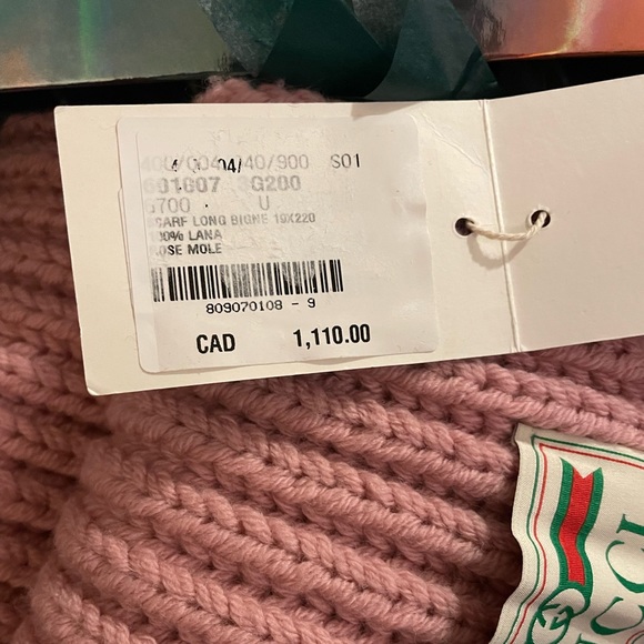 GUCCI Ribbed fringed wool scarf NWT - Picture 2 of 9